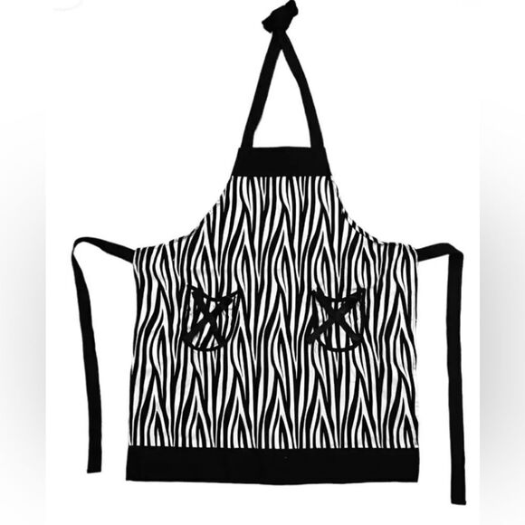 Gourmet Club hostess zebra bib apron.  Closed stock - Picture 1 of 6